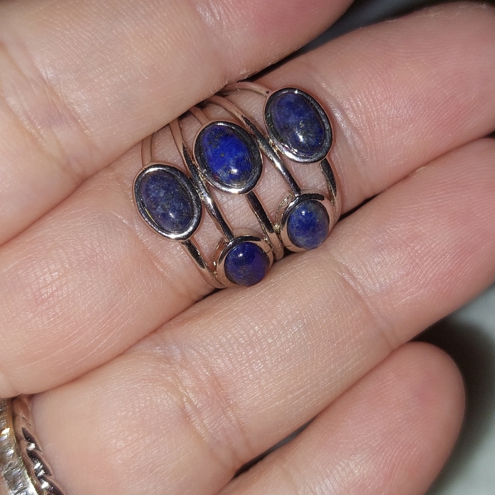 Silver and Blue Stone Women's Ring
